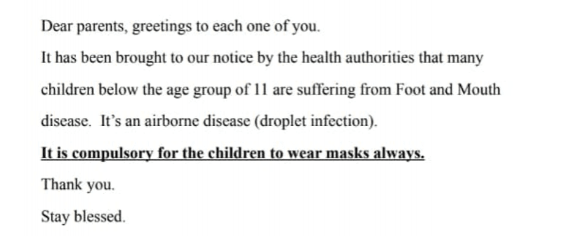 Hand-Foot-and-mouth disease puts B'luru pre-schools on alert Foot-and-mouth disease puts B'luru pre-schools on alert