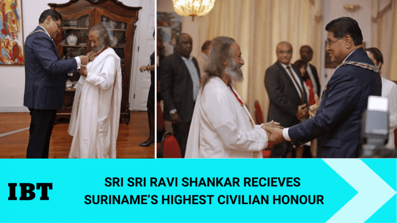 Sri Sri Ravi Shankar awarded Suriname's highest civilian honour; Gurudev  dedicates award to teachers, volunteers - IBTimes India