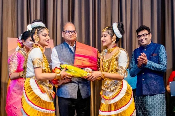 Nidhi and Krupa were presented with citations; Prem Bhandari felicitated at ceremony Nidhi and Krupa were presented with citations
