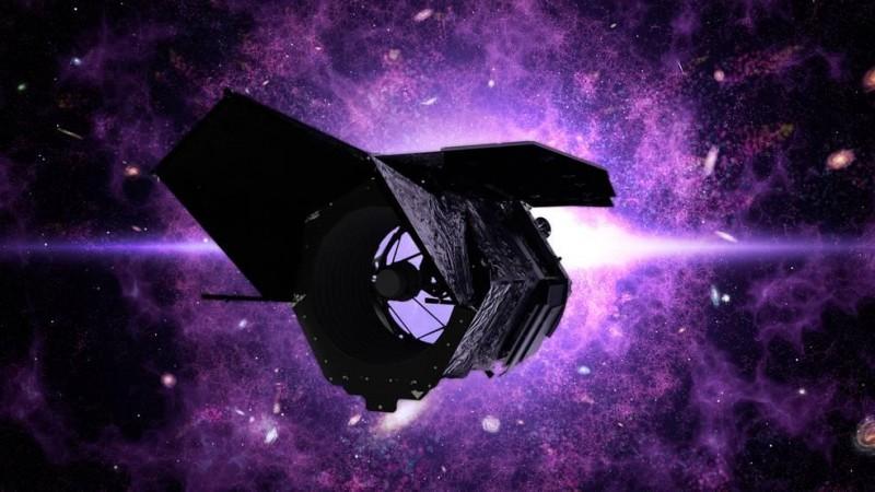 A high-resolution illustration of the Nancy Grace Roman Space Telescope against a starry background. Roman Space telescope