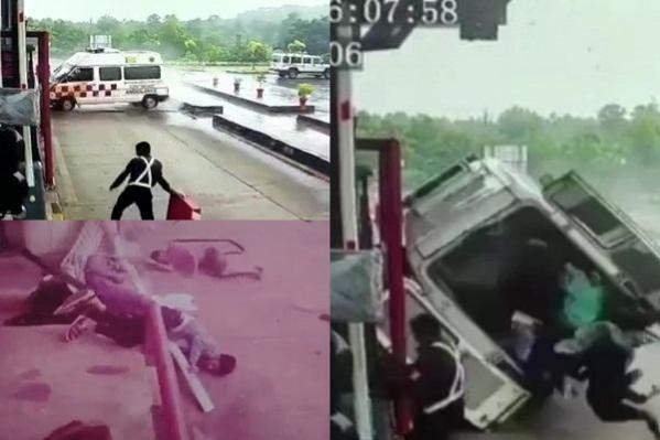 K'taka: Four killed as ambulance overturns after hitting pole K'taka: Four killed as ambulance overturns after hitting pole