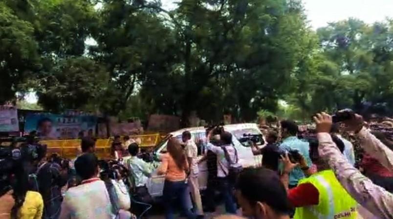 Sonia's ED appearance: Heavy security deployed outside Congress HQ. Heavy security deployed outside Congress HQ.
