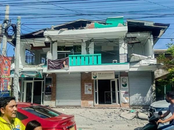 A house is damaged after an earthquake in Abra Province, the Philippines, July 27, 2022. A house is damaged after an earthquake in phillipines