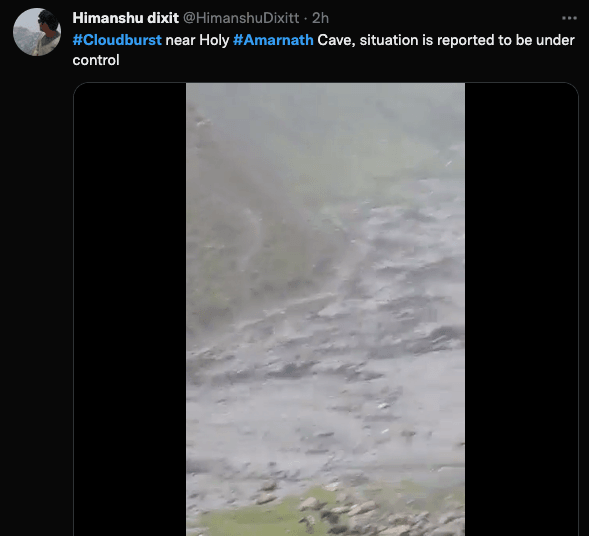No cloudburst near Amarnath Cave; J&K DMA clarifies, says old video in circulation
