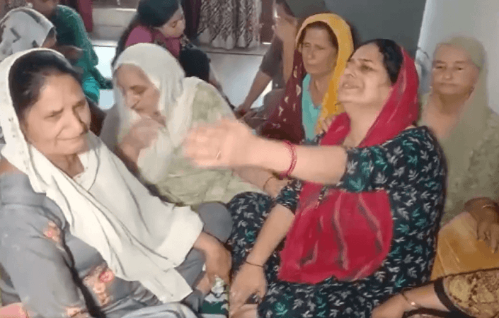 Wailing relatives of pilot Advitiya Bal Mother of pilot Advitiya