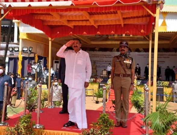 Vice President presents 'President's Colours' to TN Police Vice President presents 'President's Colours' to TN Police