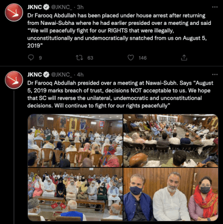 Fact check: NC, PDP leaders not placed under house arrest; J&K police refute baseless rumours