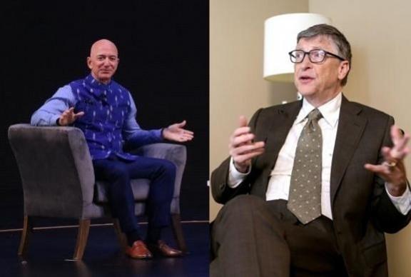 Jeff Bezos and Bill Gates. Jeff Bezos and Bill Gates.