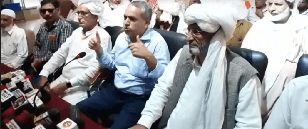 Gujjar leader Anwar Choudhary interacting with media persons at Jammu on Tuesday Gujjar leader