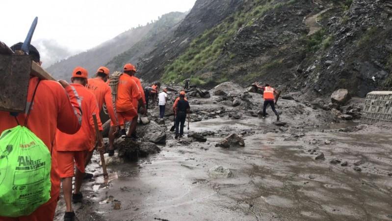Rescue teams in action after flash flood in Ramban district of Jammu and Kashmir floods