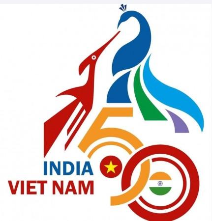 Indo-Vietnam 50 Years of relations logo Indo-Vietnam 50 Years logo