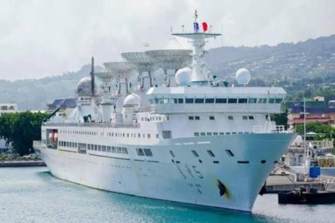 Amidst pressure from India, Sri Lanka permanently stopped a Chinese spy ship at Hambantota port. Chinese spy ship at Hambantota port.