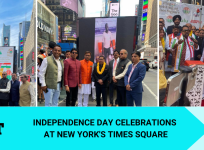 Indian diaspora celebrate Independence Day in bustling Times Square; hoist tricolour, play Vande Mataram
