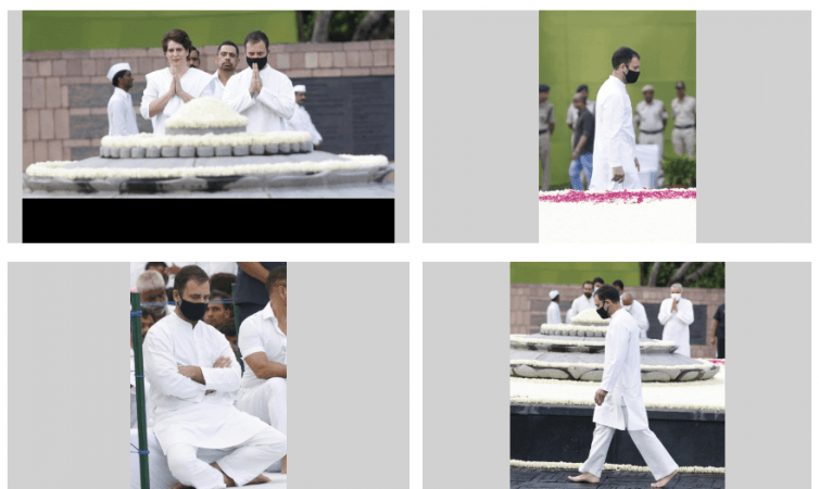 Rahul Gandhi, Priyanka Gandhi Vadra, a number of national leaders and large number of people offered tributes to former Prime Minister Rajiv Gandhi on his 78th birth anniversary at Vir Bhumi, Delhi. Rahul Gandhi, Priyanka Gandhi Vadra