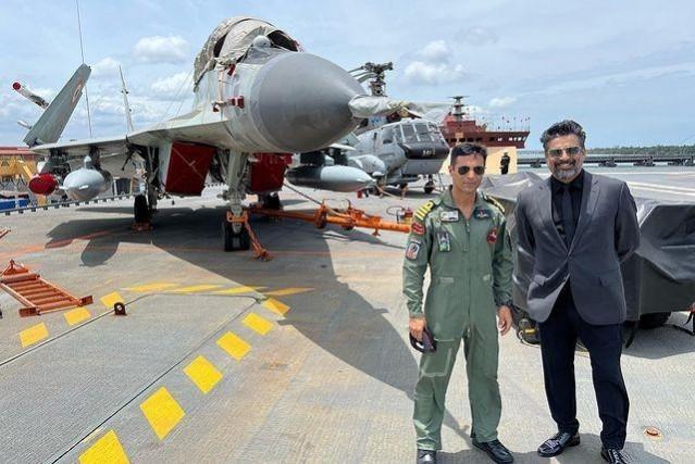 Actor Madhavan after visiting INS Vikrant INS Vikrant