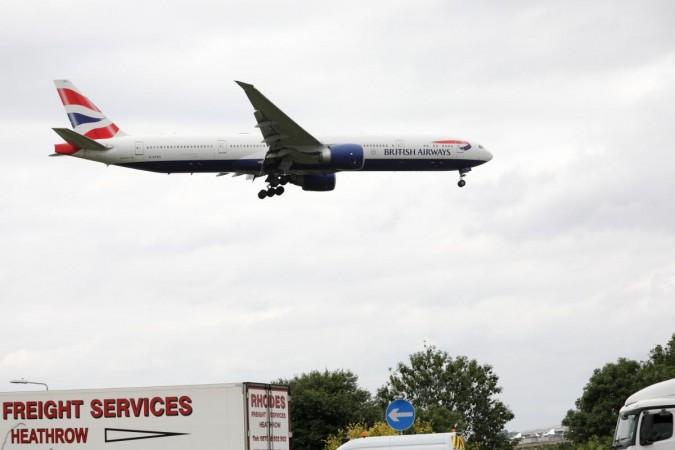 British Airways landing at Heathrow Airport in London, Britain. British Airways landing at Heathrow Airport in London, Britain.