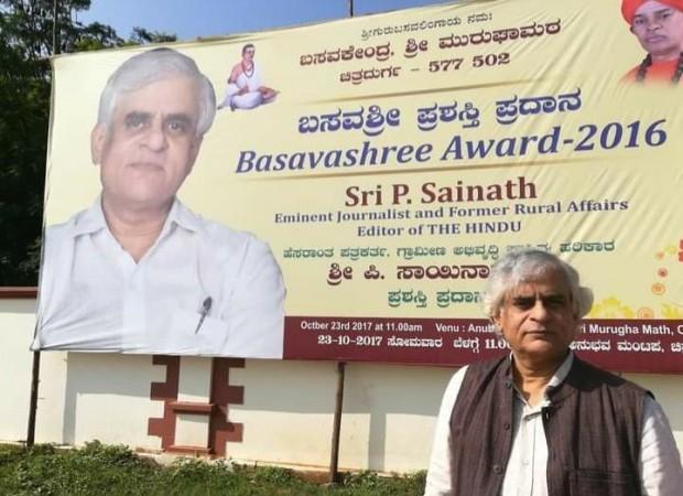 Journalist P. Sainath returns award given by rape accused seer Journalist P. Sainath returns award given by rape accused seer