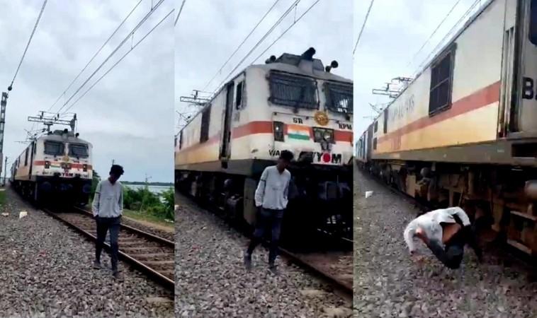 T'gana teen's craze to shoot video close to running train nearly cost his life. T'gana teen's craze to shoot video close to running train nearly cost his life.