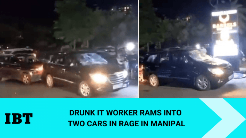 Drunk B'luru man's road rage in Manipal caught on camera; two cars damaged, one injured Drunk B'luru man's road rage in Manipal caught on camera; two cars damaged, one injured