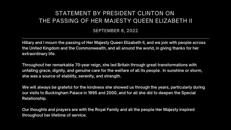Bill Clinton statement Bill Clinton statement