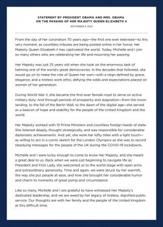 Obamas' statement Obamas' statement