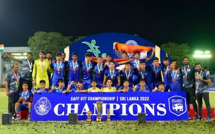 India thrash Nepal 4-0 to lift SAFF U-17 Championship title.India thrash Nepal 4-0 to lift SAFF U-17 Championship title. SAFF U-17 Championship title