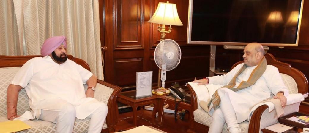 Former Punjab Chief Minister Capt. Amarinder Singh meeting with Home Minister Amit Shah Capt Amarinder Singh