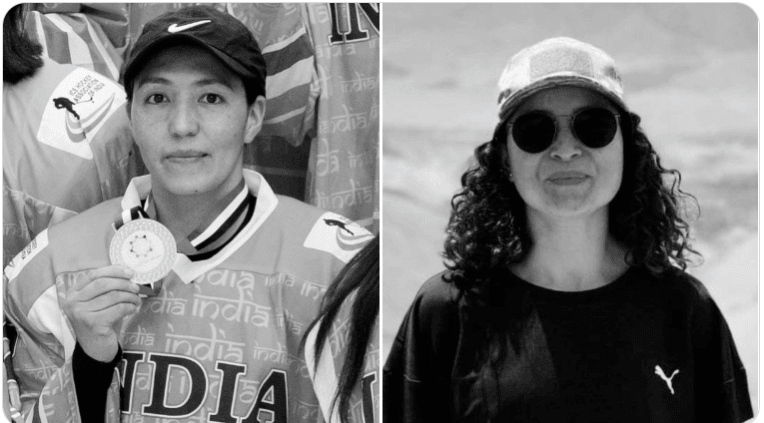 National level ice hockey player Tsetan Dolma and budding footballer Rigzin Lamo who lost their lives in an unfortunate accident in Ramban on Jammu-Srinagar national highway. Players from Ladakh