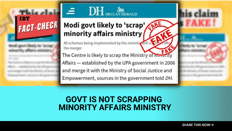 Fact check: Minority Affairs Ministry won't be scrapped; media report claim debunked [read now]