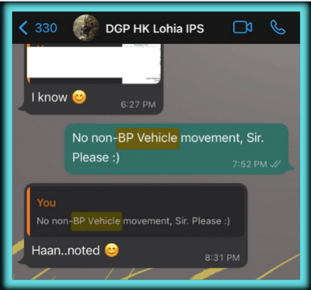 Screengrab of chat with HK Lohia IPS Remembering HK Lohia IPS