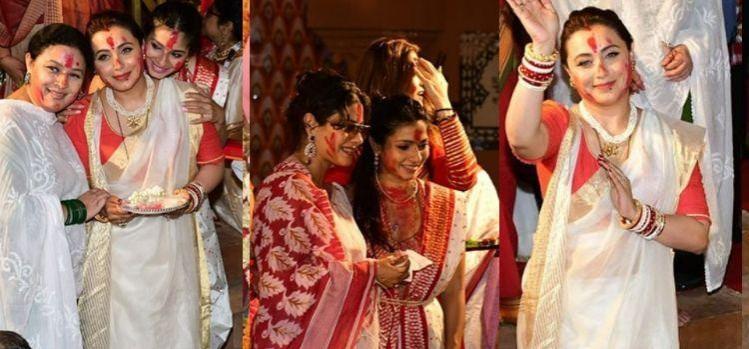 Rani, Kajol at sindoor khela Rani, Kajol at sindoor khela