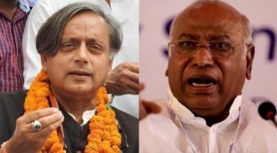 Shashi Tharoor and Mallikarjun Kharge Shashi Tharoor and Mallikarjun Kharge