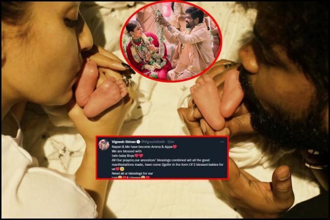 Nayanthara and Vignesh Shivan blessed with twin baby boys.