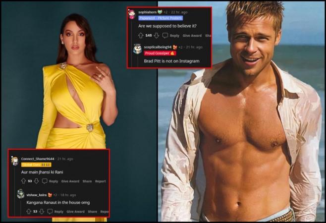 658px x 450px - WATCH: Nora Fatehi says 'Brad Pitt slid into her DM' ; netizens say \