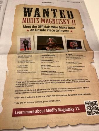 Ramachandran Viswanathan behind WSJ ad against PM Modi, others Ramachandran Viswanathan behind WSJ ad against PM Modi, others