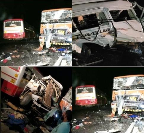 Four kids among 9 killed in road accident in K'taka Four kids among 9 killed in road accident in K'taka