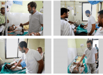 Congress leader Rahul Gandhi visited the injured in ballari