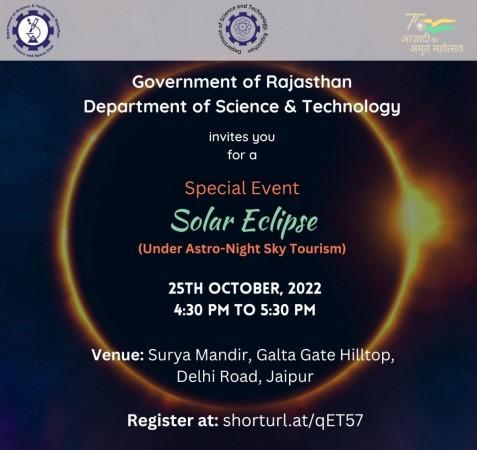 Watch out solar eclipse from hill top in Jaipur today under astro sky tourism. Watch out solar eclipse from hill top in Jaipur today under astro sky tourism.