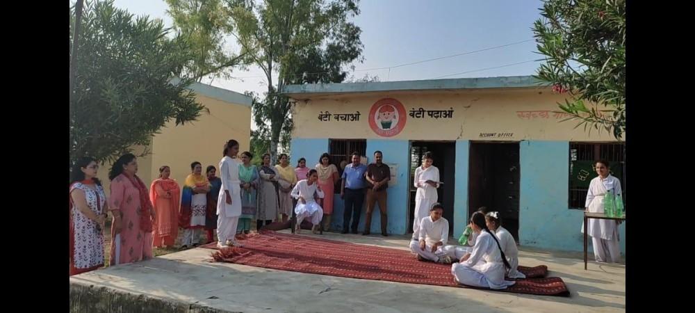 Through street play student of border village of Treva education villagers about social evils during Back-to-Village programme Students