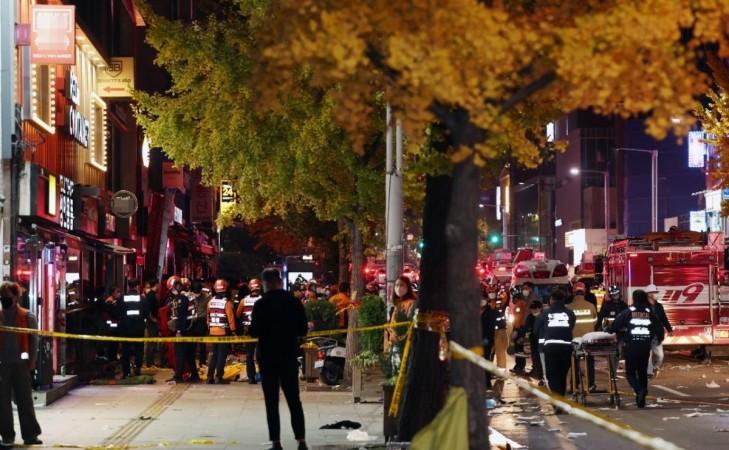 About 50 people suffer cardiac arrest in stampede at Halloween parties in Seoul(Credit: Yonhap) About 50 people suffer cardiac arrest in stampede at Halloween parties in Seoul(Credit: Yonhap)