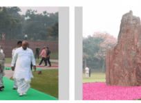 Mallikarjun Kharge, former Congress President Smt Sonia Gandhi offering floral tributes on the 38th Anniversary of the Martyrdom of Smt. Indira Gandhi at Shakti Sthal, New Delhi.