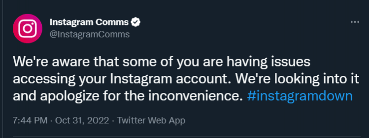 instagram down