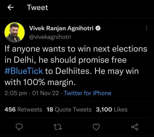 Elon Musk Revises Twitter Blue Tick Price Krk Vivek Agnihotri React On 8 Monthly Fee 4593