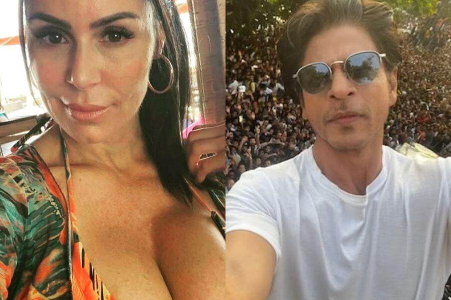 Kajal And Sarhuk Khan Porn Hd - Porn star Kendra Lust wishes Shah Rukh Khan on his birthday by posing next  to him, take a look - IBTimes India