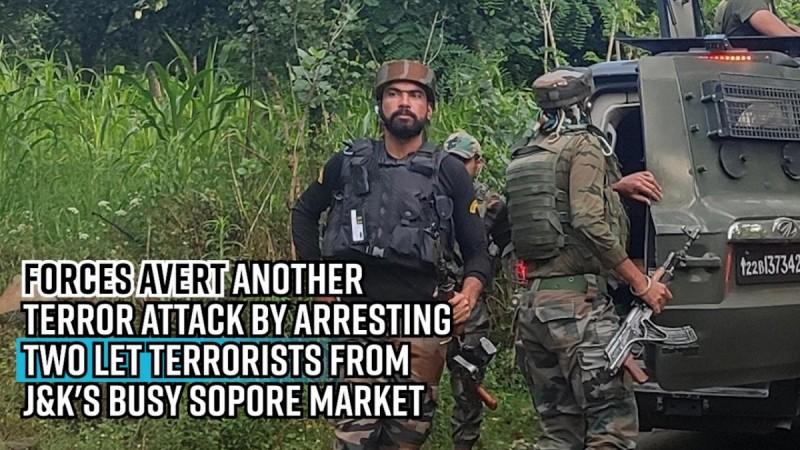 Forces avert another terror attack by arresting two LeT terrorists from J&K's busy Sopore market