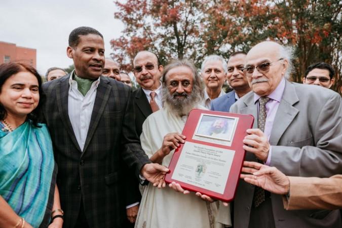 Sri Sri Ravi Shankar receives Gandhi Peace Pilgrim award; portrait at Martin Luther King Jr. Chapel's Hall of Fame Sri Sri Ravi Shankar receives Gandhi Peace Pilgrim award; portrait at Martin Luther King Jr. Chapel's Hall of Fame