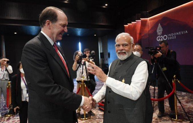 PM Modi with World Bank president David Malpass PM Modi with World Bank president David Malpass
