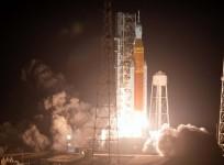 NASA's new moon rocket Artemis I lifts off from Launch Pad 39B at the Kennedy Space Center in Cape Canaveral, Florida on Wednesday, November 16, 2022. (Photo:IANS/NASA) Release Date & Time: 2022-11-16 13:00