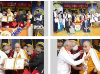 Dharamshala : Spiritual leader Dalai Lama receives peace award by Gandhi Mandela foundation in Dharamshala on Saturday, November 19, 2022.