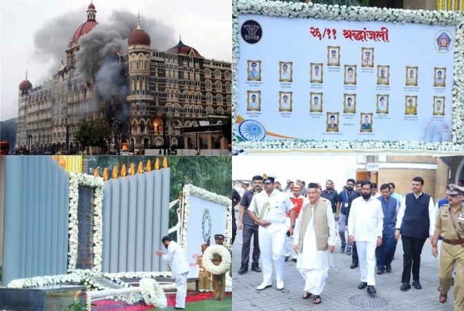 Maharashtra paid homage to the martyrs, victims of 26/11, 2008 Mumbai Terror attacks, on the 14 anniversary with Governor Bhagat Singh Koshyari, Chief Minister Eknath Shinde and Deputy CM Devendra Fadnavis and other dignitaries at the Police Martyrs Memorial. Maharashtra paid homage to the martyrs, victims of 26/11, 2008 Mumbai Terror attacks